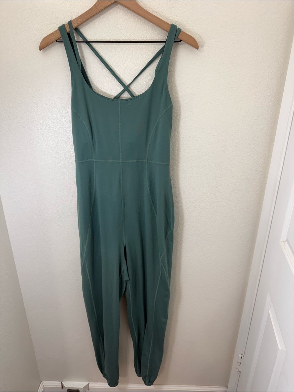 FP Movement Jumpsuit Women S Green Crisscross Back Activewear Jogger